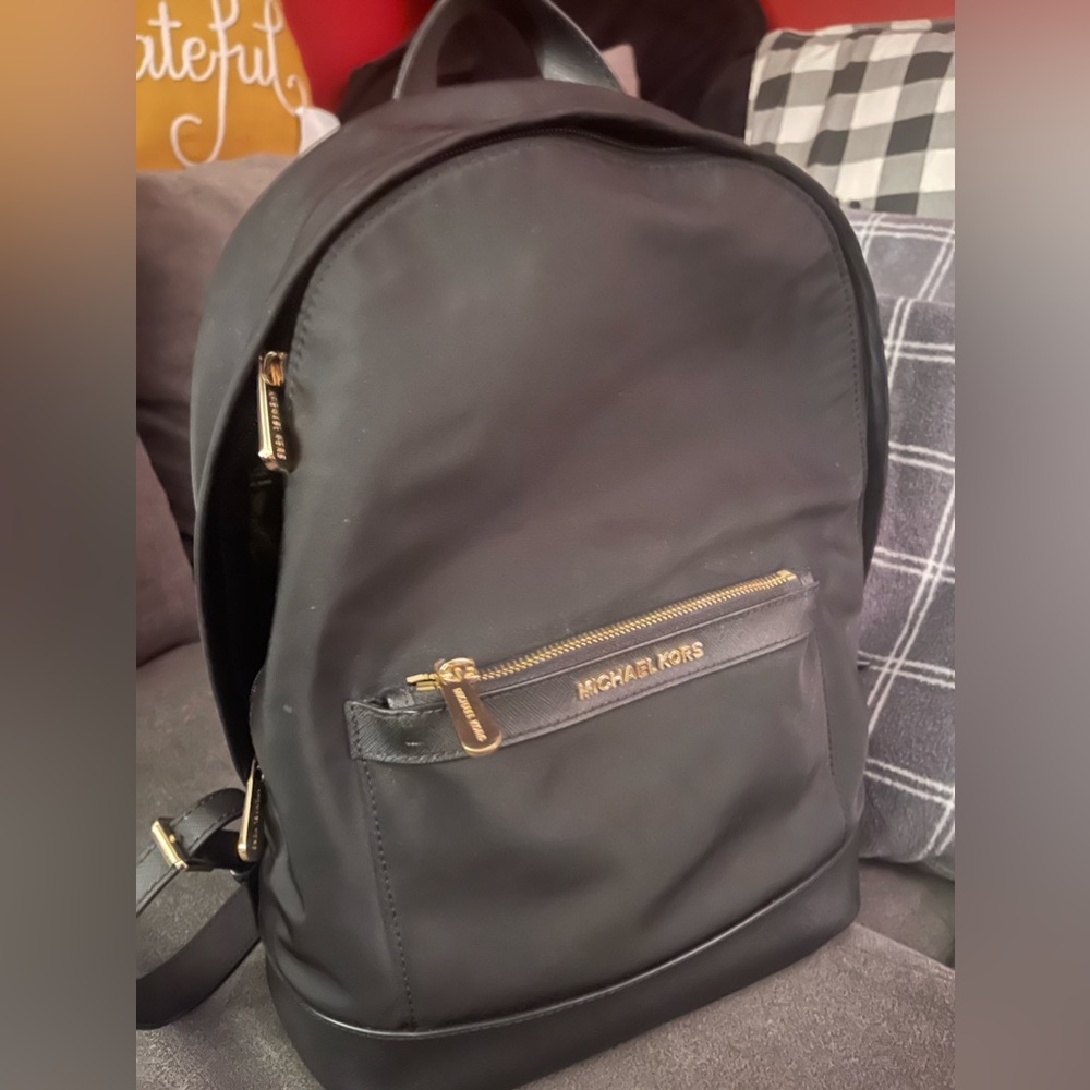 Michael Kors black, nylon, backpack purse